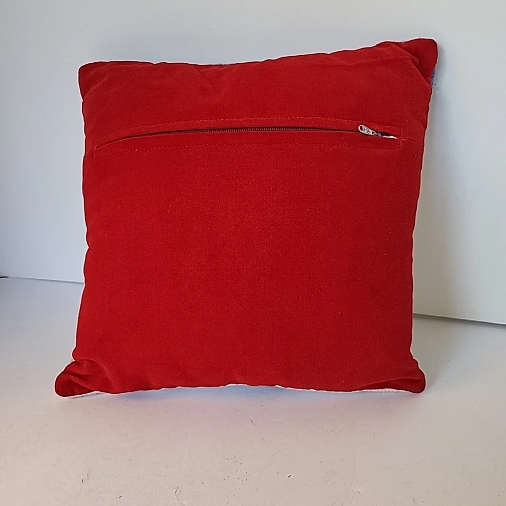Holiday Reindeer Needlepoint Decorative Pillow - 10